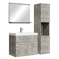 Badplaats Set de meuble de salle de bain Montreal 60 cm - Beton Gris - Armoire