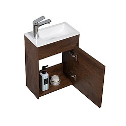 Badplaats Meuble lave-mains Sinta 40 x 22 cm - Marron Noyer - Meuble de salle de bain