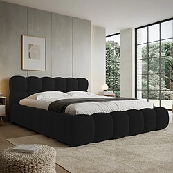 INTENSE DECO Lit coffre Tomaso 140x190cm Bouclette Noir