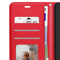 Mayaxess Étui Portefeuille pour Honor Magic 8 Pro avec Dragonne et Fonction Stand Rouge pas cher