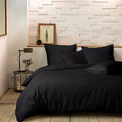 Home Collection Parure housse de couette 100%percale de coton 80 fils/cm2-uni