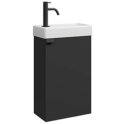 Badplaats Meuble lave-mains Apollo 40 x 22 cm - Noir Mat - Armoire de fontaine suspendue