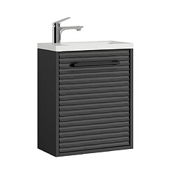 Badplaats Meuble de toilette Etna 40 x 22 cm – Noir Mat – Meuble suspendu