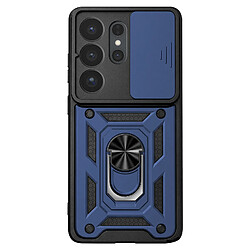 Avizar Coque pour Galaxy S26 Ultra avec Bague Support et Cache Caméra Coulissant Bleu nuit
