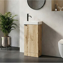 Badplaats Meuble Lave-mains Orion 40 x 22 cm - Chêne clair - Meuble lavabo avec vasque