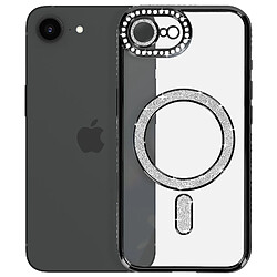 Avizar Coque pour iPhone 17e Compatible MagSafe avec Contour Strassé Noir