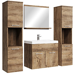 Badplaats Set de meuble de salle de bain Montreal XL 60 cm - Chêne Marron - Armoire