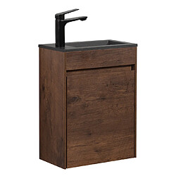 BADPLAATS Meuble Lave-mains Sinta 40 x 22 cm Marron noyer lavabo noir -
