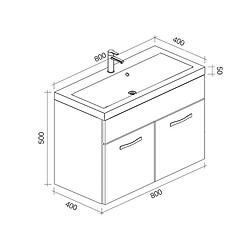 Acheter Badplaats Meuble de salle de bain Paso 01 80 cm - Chêne - Armoire meuble