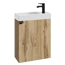 Badplaats Meuble de salle de bain Keno 50 x 23 cm – Chêne – Meuble lavabo avec vasque