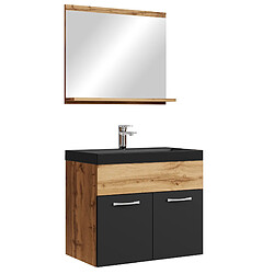 Badplaats Meuble de Salle de Bain Montreal Set 02 60 cm – Chêne / Noir Matt
