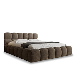 INTENSE DECO Lit coffre Tomaso 140x190cm Bouclette Taupe