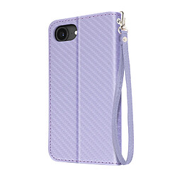Avizar Étui à Clapet pour iPhone 17e Effet Carbone avec Porte-Cartes et Support Lavande