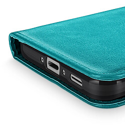 Mayaxess Étui Portefeuille pour Galaxy A37 avec Dragonne et Fonction Stand Turquoise pas cher