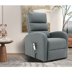JLC KREATION Fauteuil électrique releveur moderne en tissu gris GRASSE