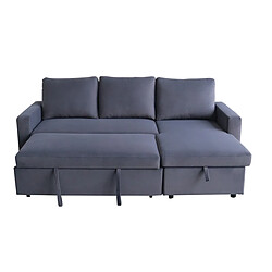 Acheter JLC KREATION Canapé d'angle convertible avec coffre coloris gris COSY