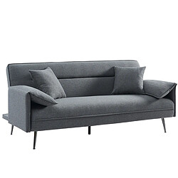 Avis JLC KREATION Canapé-lit moderne 2 places en tissu gris LIMA
