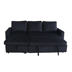 Acheter JLC KREATION Canapé d'angle convertible avec coffre coloris noir COSY