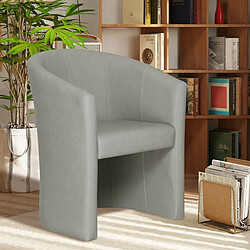 JLC KREATION Fauteuil cabriolet gris en PU ELIOT