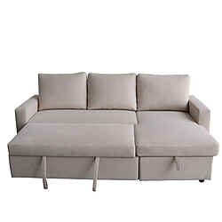 Acheter JLC KREATION Canapé d'angle convertible avec coffre coloris beige COSY