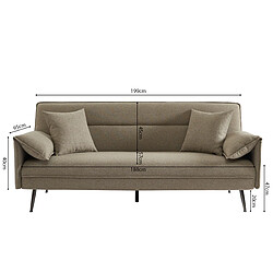 JLC KREATION Canapé-lit moderne en tissu beige LIMA pas cher