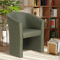 JLC KREATION Fauteuil cabriolet vert kaki en PU ELIOT