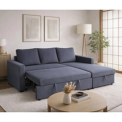 Avis JLC KREATION Canapé d'angle convertible avec coffre coloris gris COSY