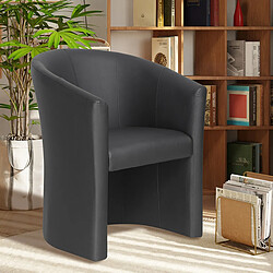 JLC KREATION Fauteuil cabriolet noir en PU ELIOT