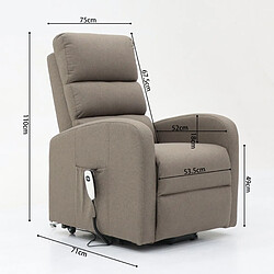 JLC KREATION Fauteuil électrique releveur moderne en tissu taupe GRASSE pas cher