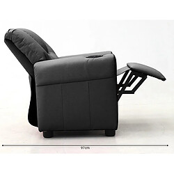 Avis JLC KREATION Fauteuil relax enfant noir en PU VAIANA