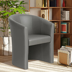 JLC KREATION Fauteuil cabriolet taupe en PU ELIOT