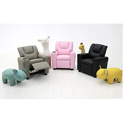 JLC KREATION Fauteuil relax enfant rose en PU VAIANA pas cher