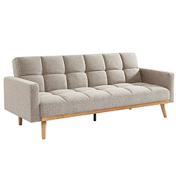 JLC KREATION Canapé lit en tissu beige SARI