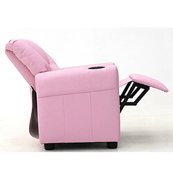 Acheter JLC KREATION Fauteuil relax enfant rose en PU VAIANA