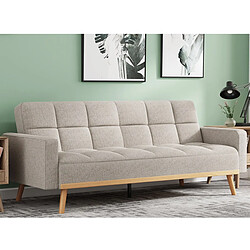 JLC KREATION Canapé lit en tissu beige SARI