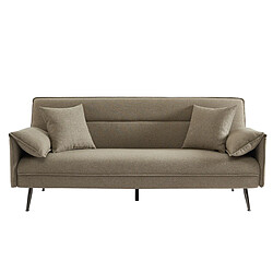 JLC KREATION Canapé-lit moderne en tissu beige LIMA