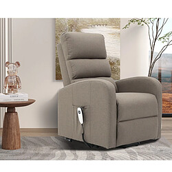 JLC KREATION Fauteuil électrique releveur moderne en tissu taupe GRASSE