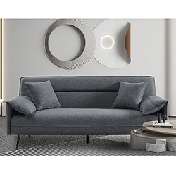 JLC KREATION Canapé-lit moderne 2 places en tissu gris LIMA