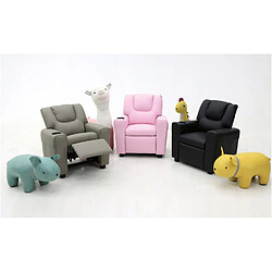 JLC KREATION Fauteuil relax enfant noir en PU VAIANA pas cher