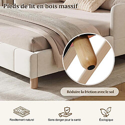 Acheter Pugsdrly Lit enfant 140 x 190 cm - Velours - Beige