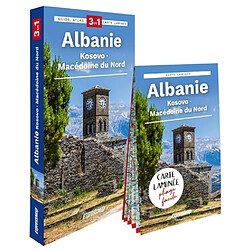 Albanie, Kosovo, Macédoine du Nord : 3 en 1 : guide, atlas, carte laminée