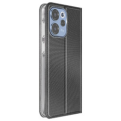 Avizar Étui pour Oppo Reno 15F / 15 FS Effet Strié avec Porte-carte et Fonction Stand Noir