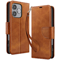 Avizar Étui Portefeuille pour Honor 600 Lite Style Rétro avec Support Marron
