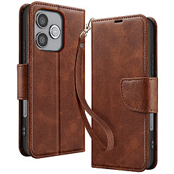 Avizar Étui Portefeuille pour Honor 600 Lite Style Rétro avec Support Marron clair