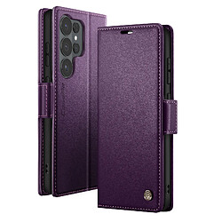 CaseMe Étui Portefeuille pour Galaxy S26 Ultra Anti-RFID Effet Cuir Brillant Violet foncé