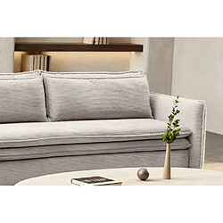 Casanova Canapé droit convertible velours côtelé Beige pas cher