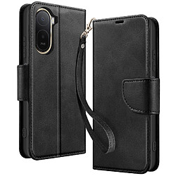 Avizar Étui Portefeuille pour Redmi A7 Pro Style Rétro avec Support Noir