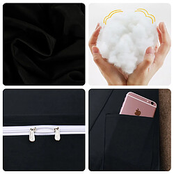 Acheter Coussin de dossier ergonomique velours noir 160 cm - VERCART