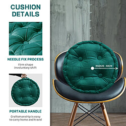 Acheter VerCart Coussin de sol rond velours vert Ø45 cm, hauteur 12 cm