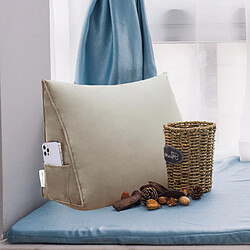 VerCart Coussin de dossier ergonomique velours beige 45x20x35 cm pas cher
